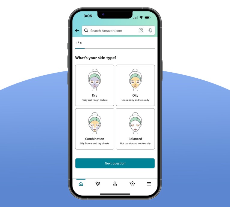 Amazon Shopping - Schermata principale con ricerca prodotti