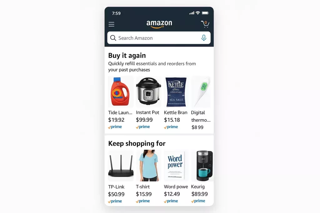 Amazon Shopping - Carrello e acquisti recenti